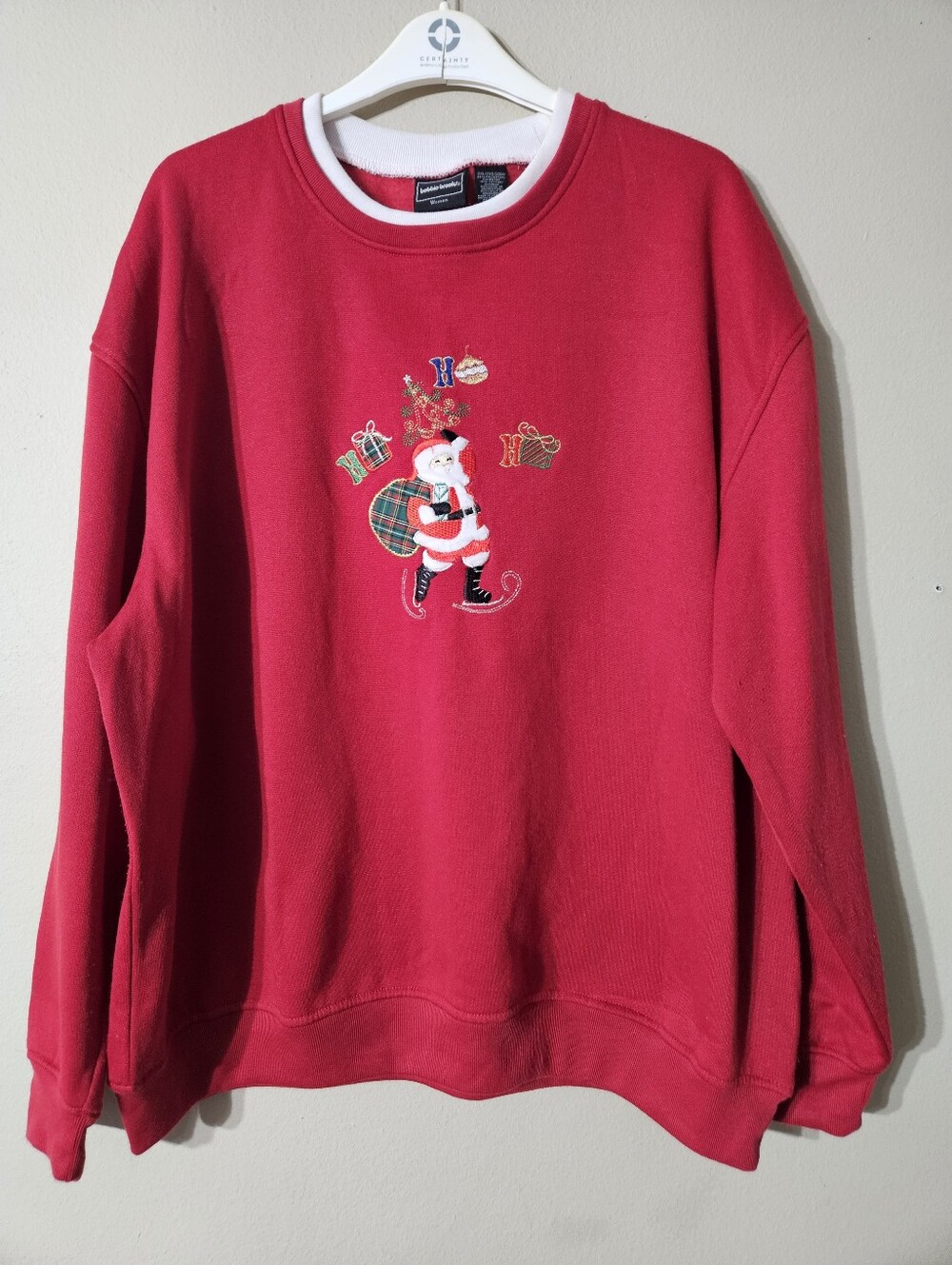 VTG 90s Bobbie Brooks Christmas Santa Sweatshirt 2XL